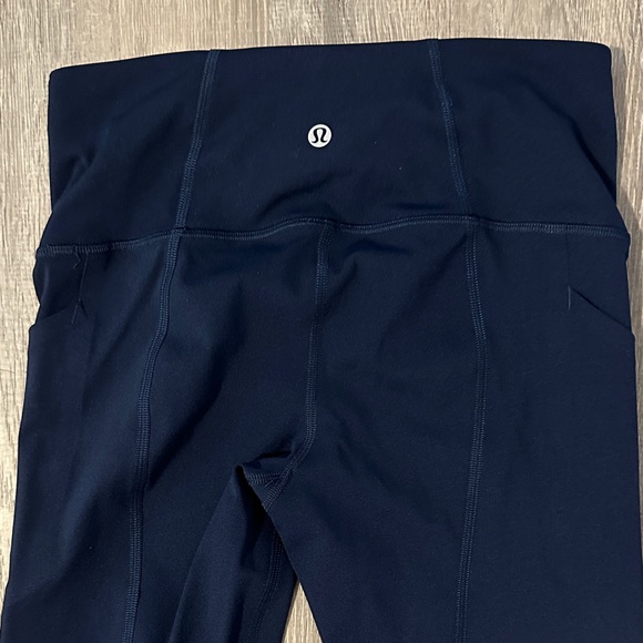Lululemon 4 Pace Rival High Rise True Navy Crop Athletic Workout Women Leggings - Picture 8 of 13